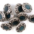 Buttons (Set of 10) - Pewter Studs | Metal | 11mm | Deep Turquoise